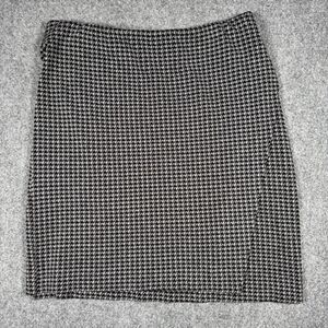 J. Jill Skirt Gray Black Houndstooth Faux Wrap A Line Ponte Women’s Small